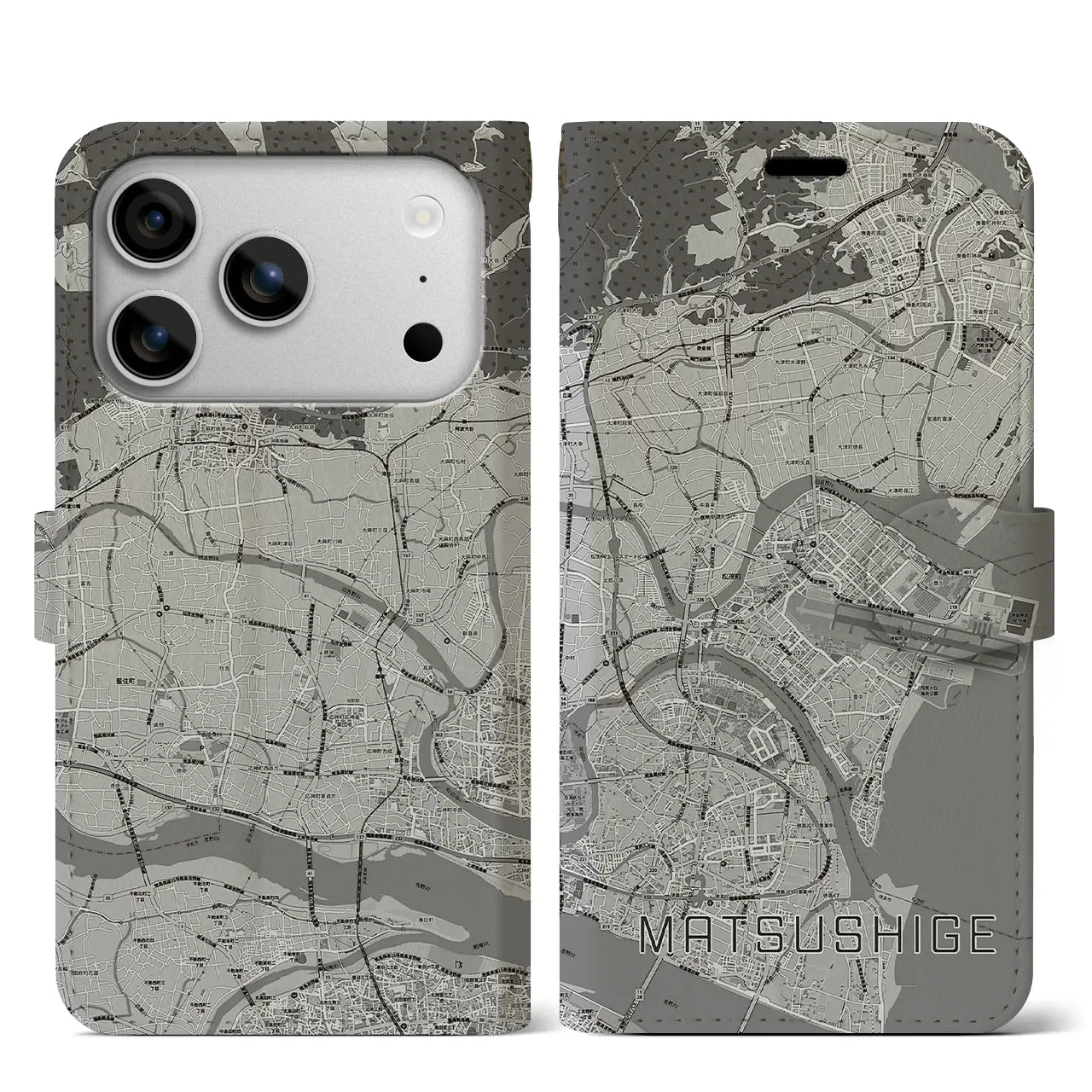 【松茂（徳島県）】地図柄iPhoneケース（手帳タイプ）