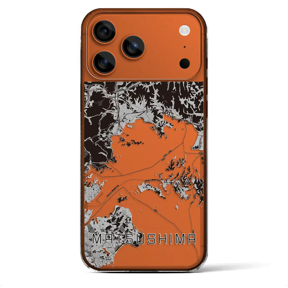 【松島(宮城県)】地図柄iPhoneケース(クリアタイプ)モノトーン・iPhone 17 Pro Max 用