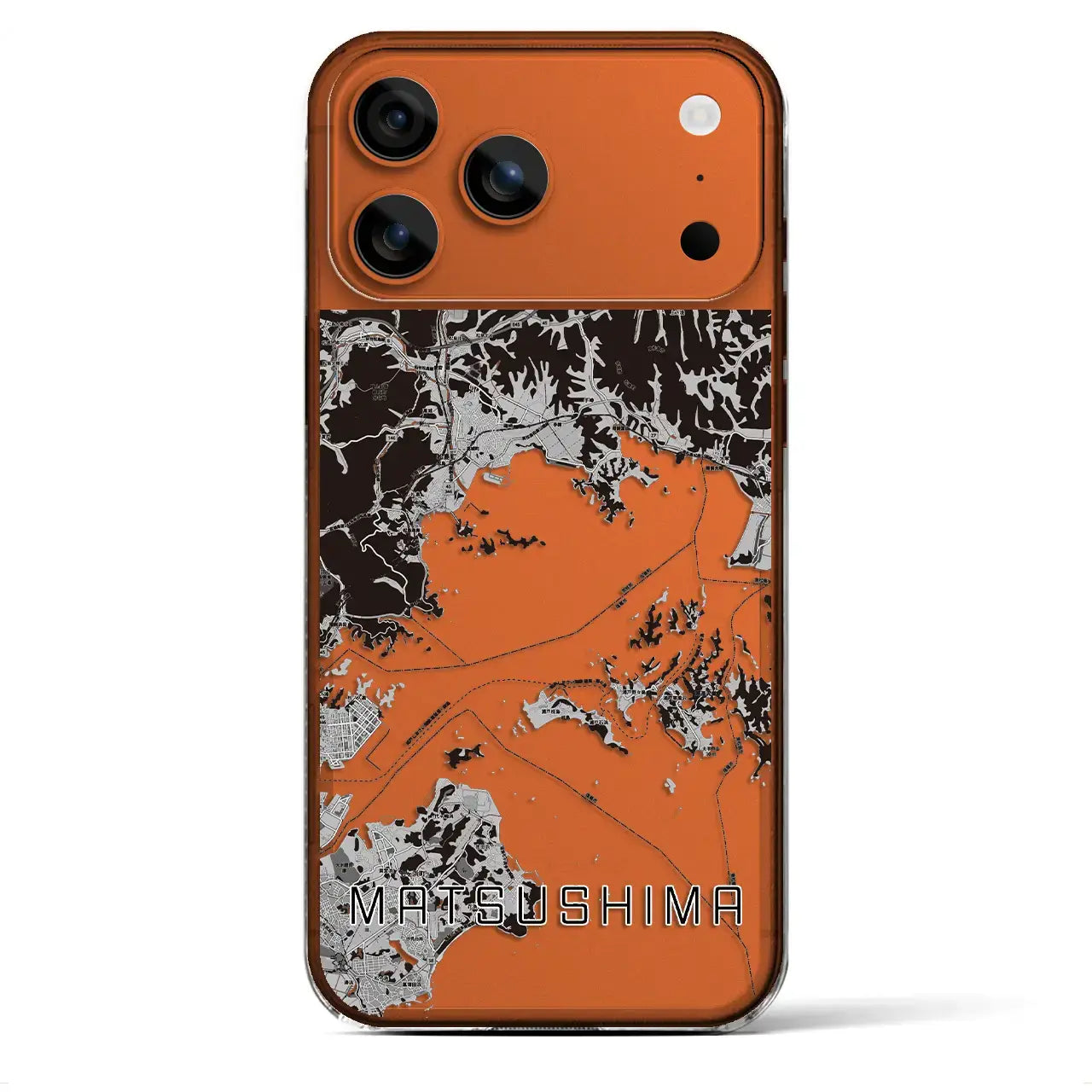 【松島（宮城県）】地図柄iPhoneケース（クリアタイプ）モノトーン・iPhone 17 Pro Max 用