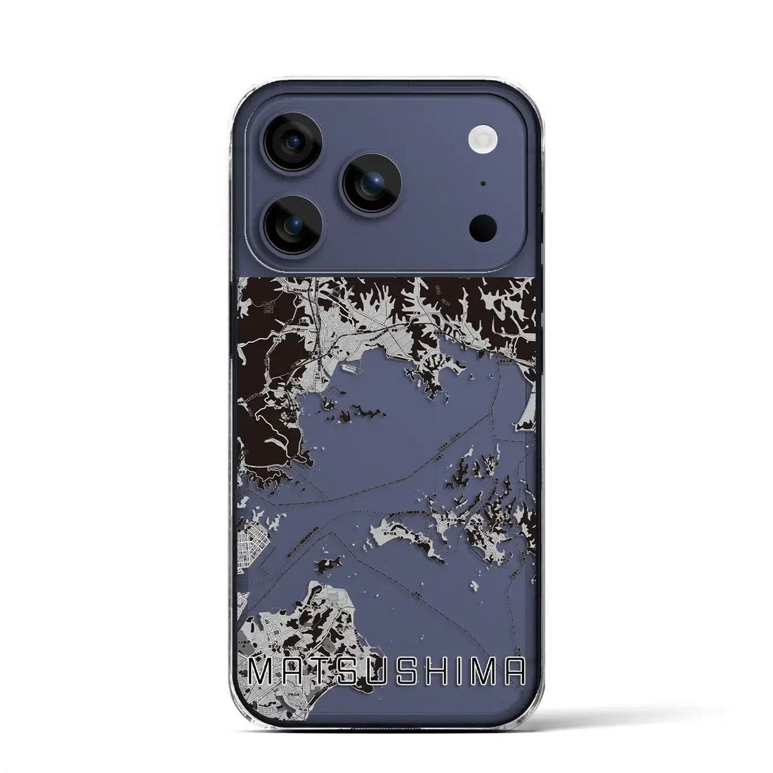 【松島（宮城県）】地図柄iPhoneケース（クリアタイプ）モノトーン・iPhone 17 Pro Max 用