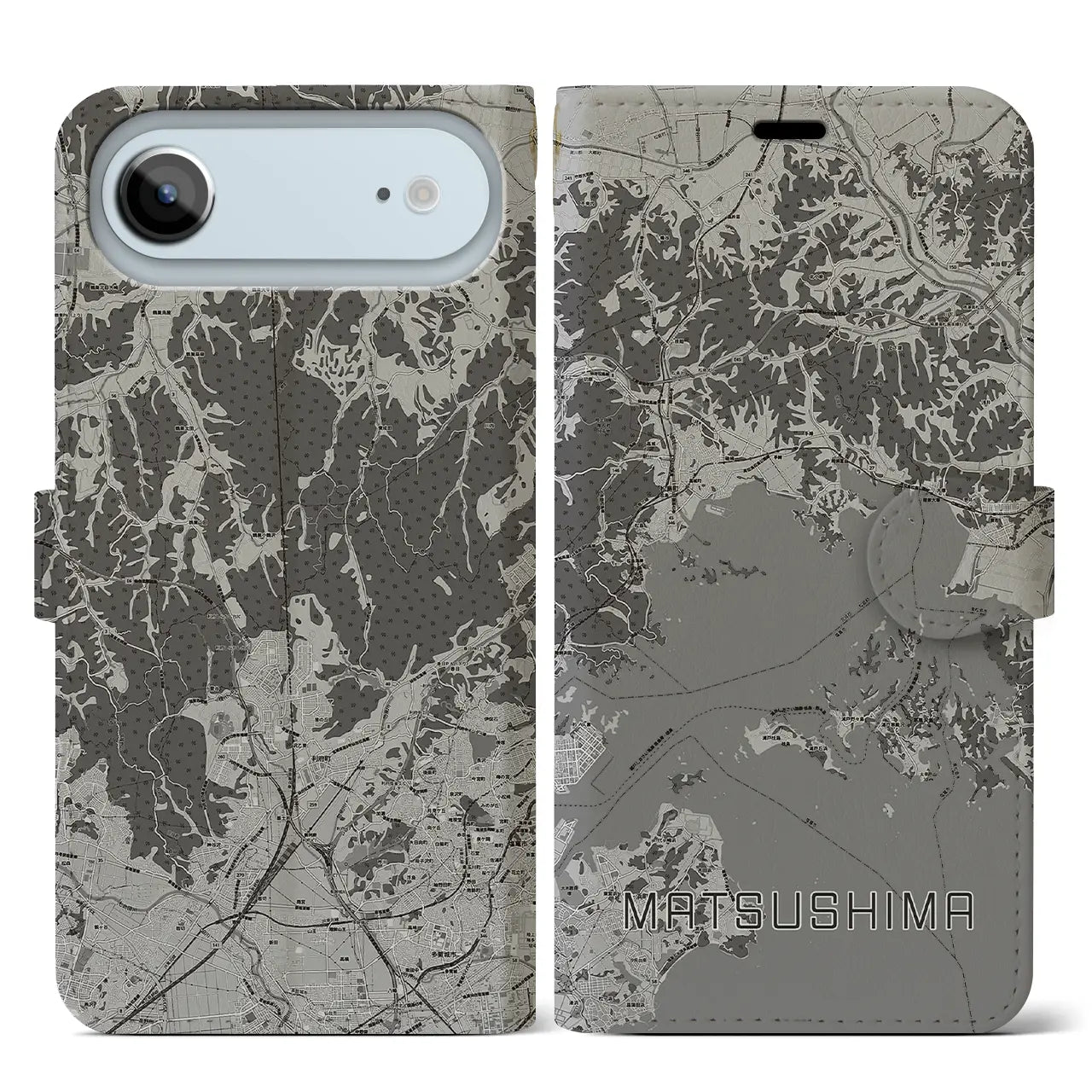 【松島（宮城県）】地図柄iPhoneケース（手帳タイプ）