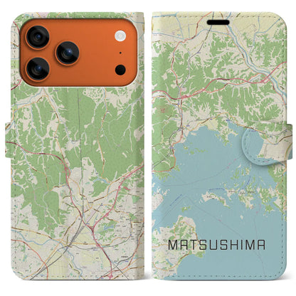【松島（宮城県）】地図柄iPhoneケース（手帳タイプ）