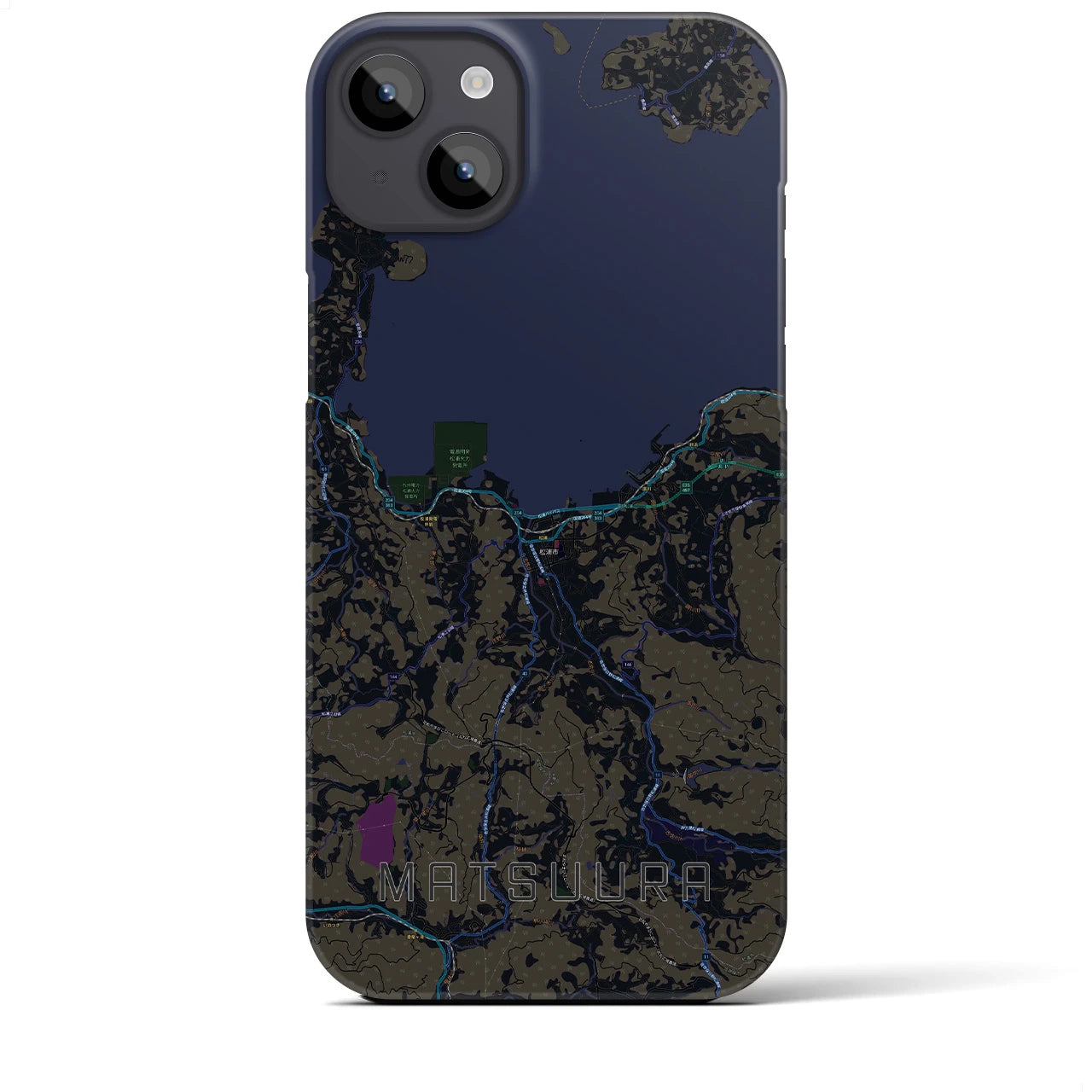 【松浦（長崎県）】地図柄iPhoneケース（バックカバータイプ）