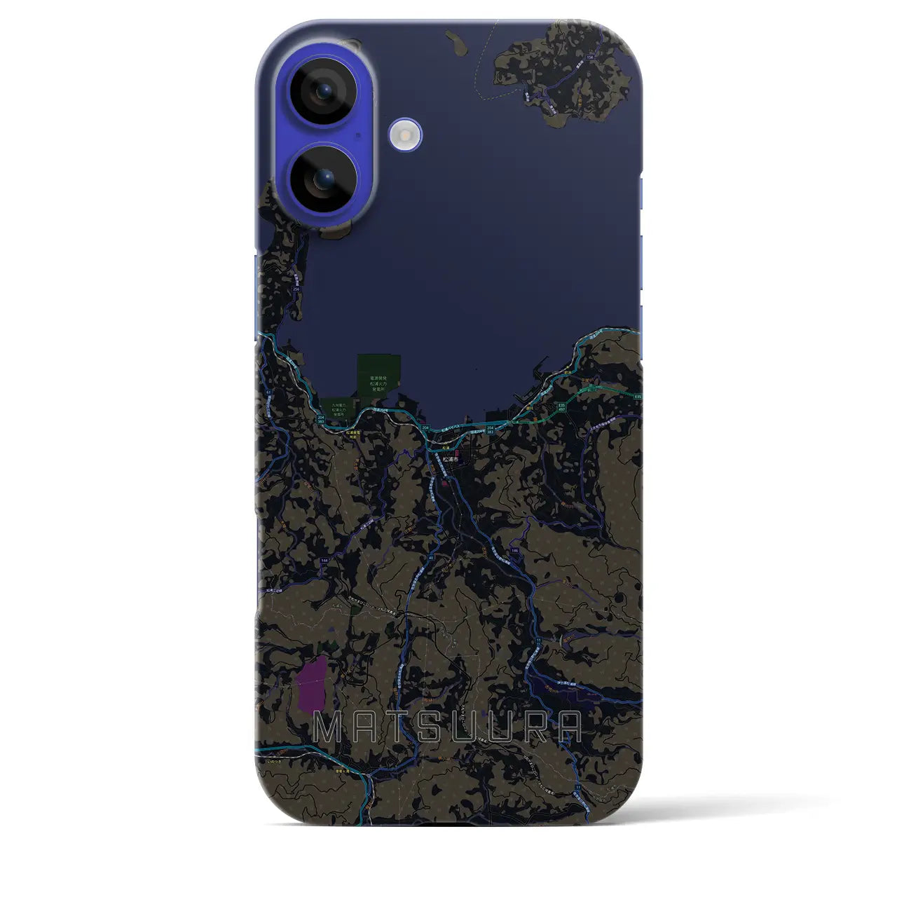 【松浦（長崎県）】地図柄iPhoneケース（バックカバータイプ）