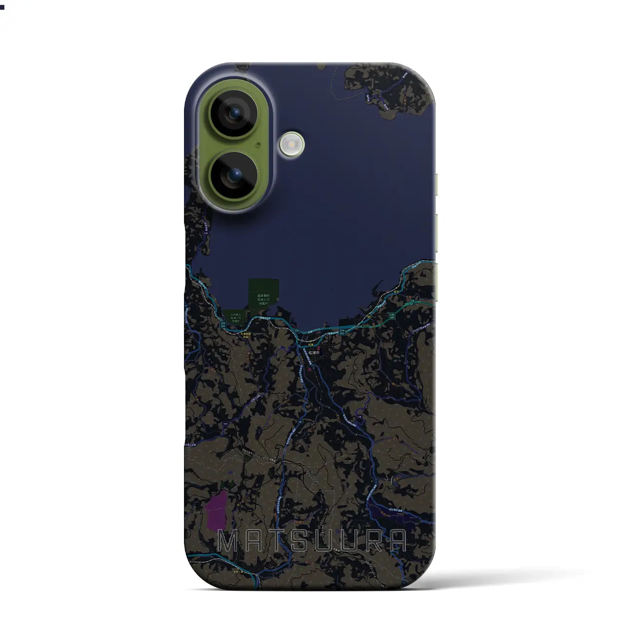 【松浦（長崎県）】地図柄iPhoneケース（バックカバータイプ）