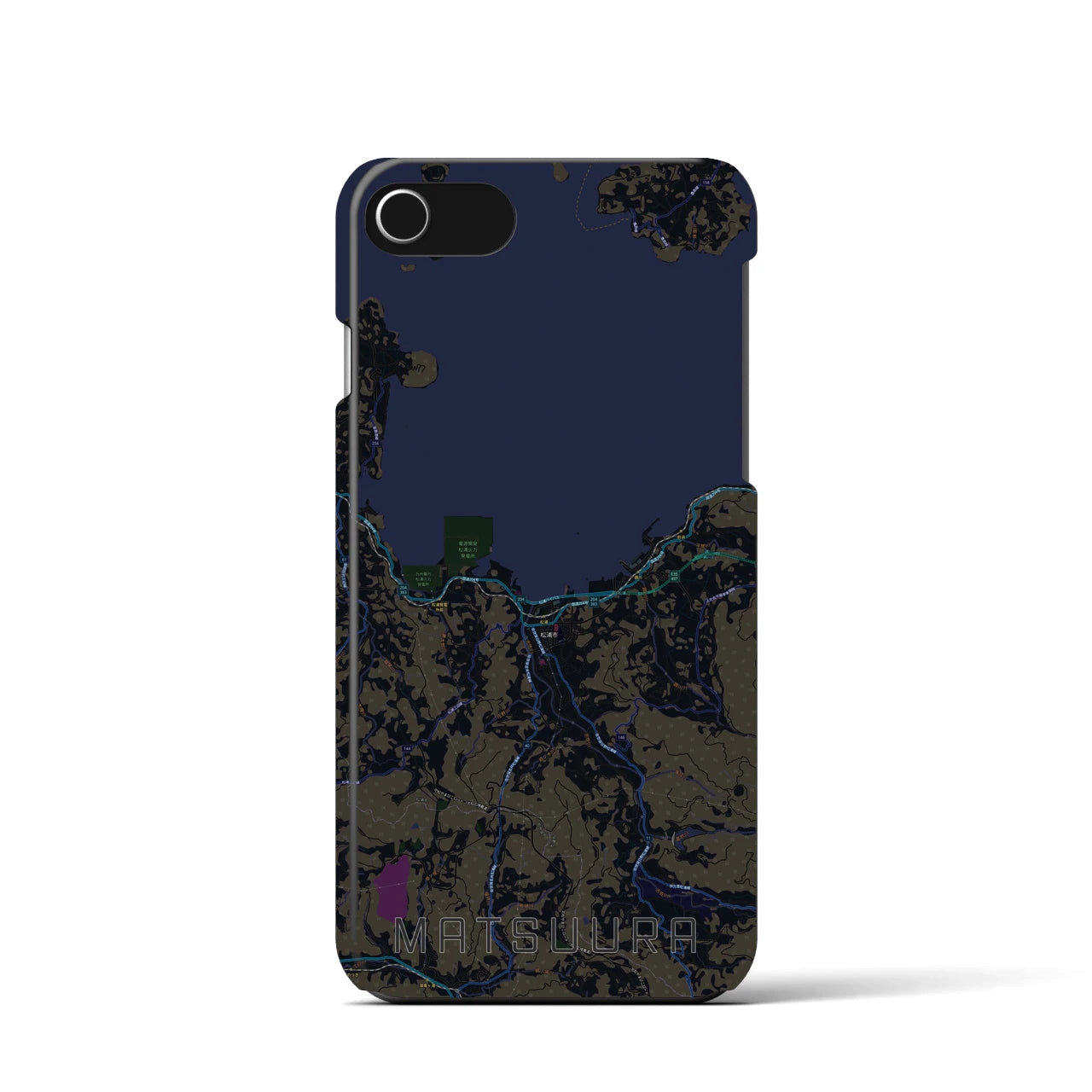 【松浦（長崎県）】地図柄iPhoneケース（バックカバータイプ）