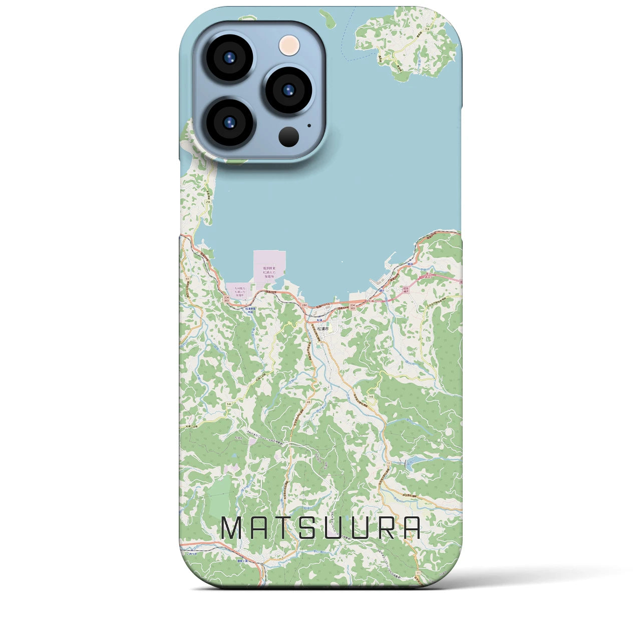 【松浦（長崎県）】地図柄iPhoneケース（バックカバータイプ）ナチュラル・iPhone 13 Pro Max 用