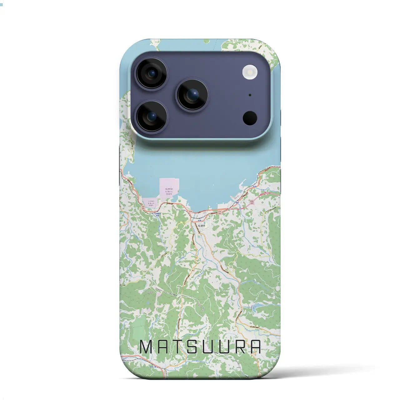 【松浦（長崎県）】地図柄iPhoneケース（バックカバータイプ）