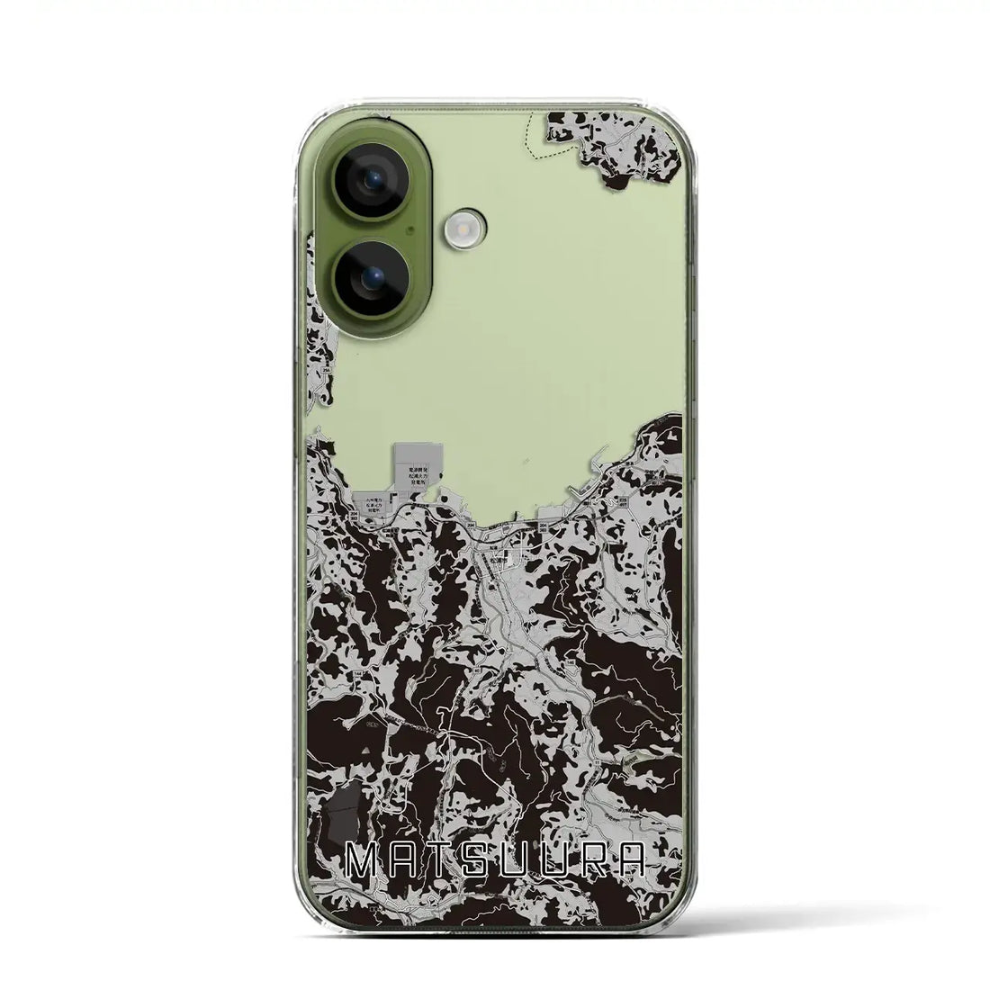 【松浦（長崎県）】地図柄iPhoneケース（クリアタイプ）モノトーン・iPhone 17 Pro Max 用