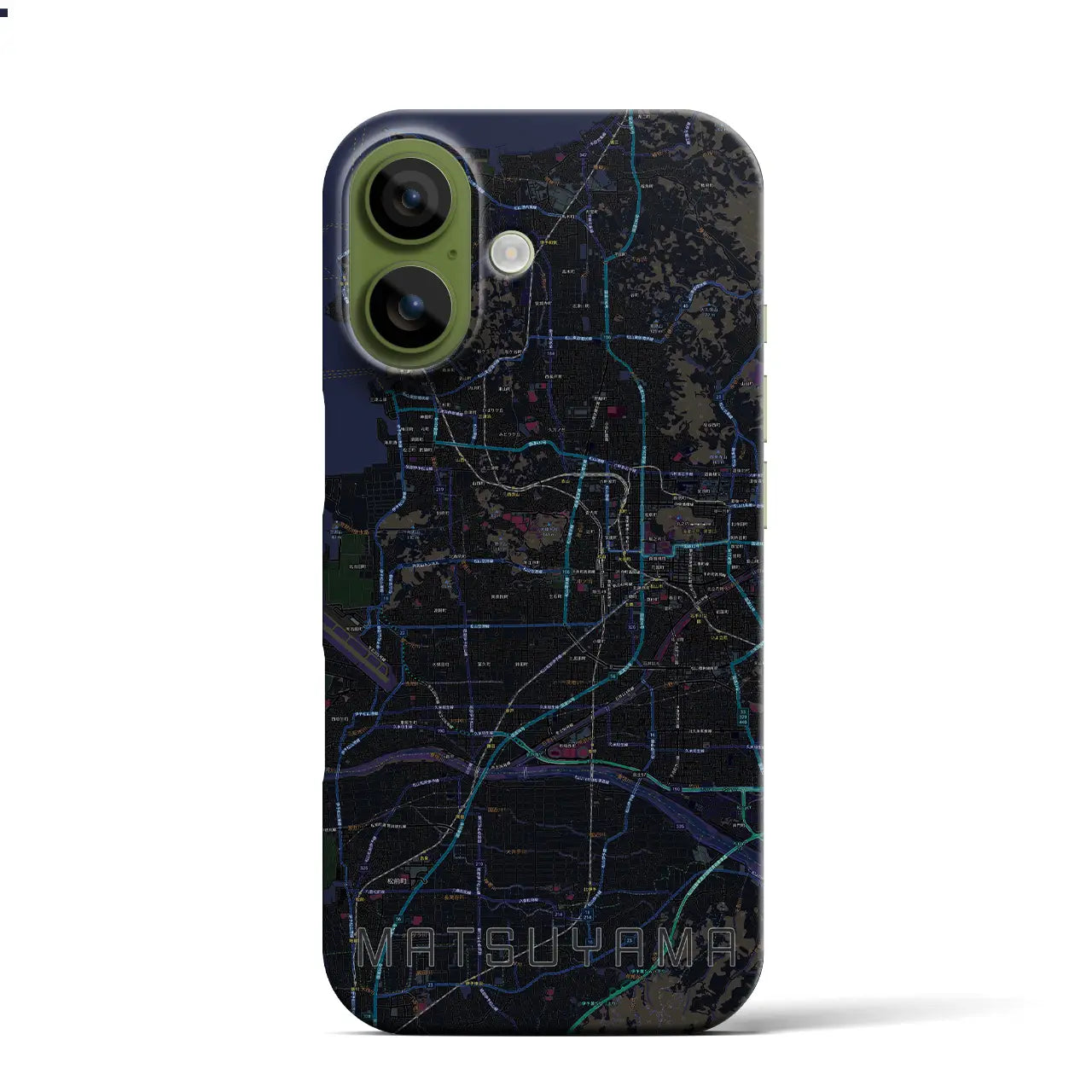 【松山（愛媛県）】地図柄iPhoneケース（バックカバータイプ）