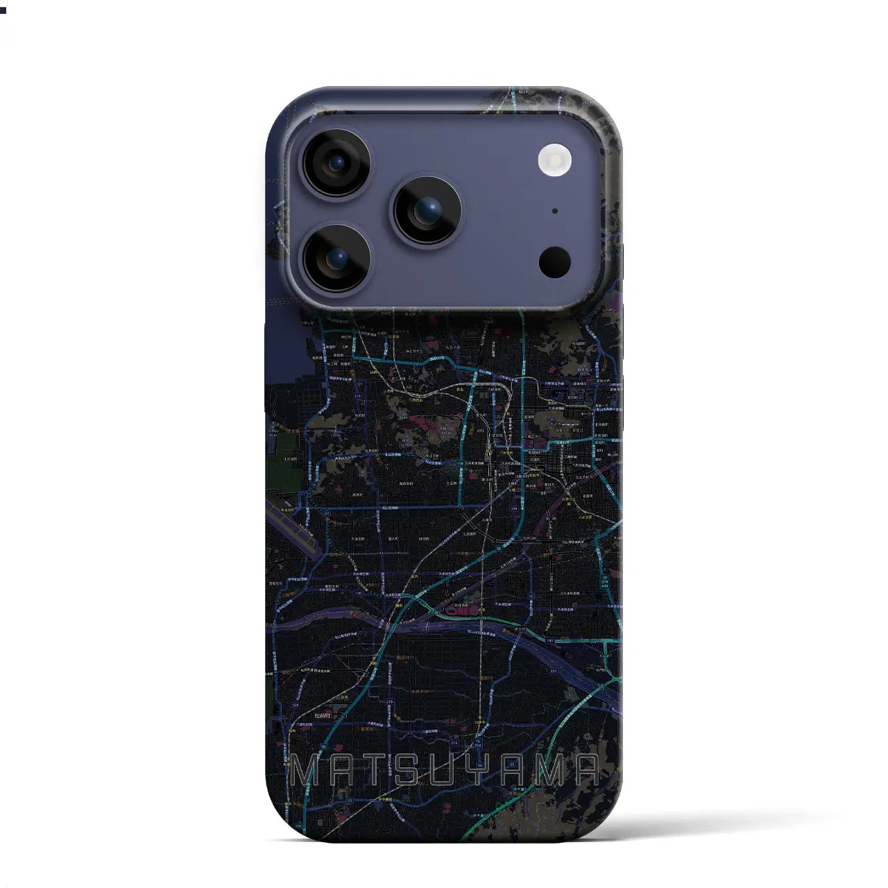 【松山（愛媛県）】地図柄iPhoneケース（バックカバータイプ）