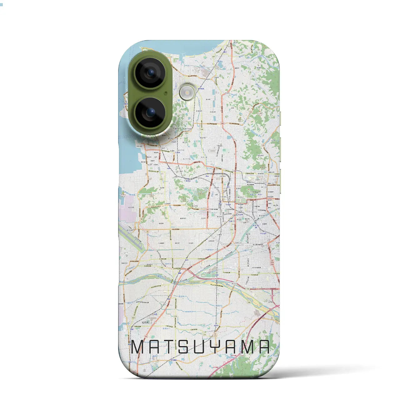 【松山（愛媛県）】地図柄iPhoneケース（バックカバータイプ）