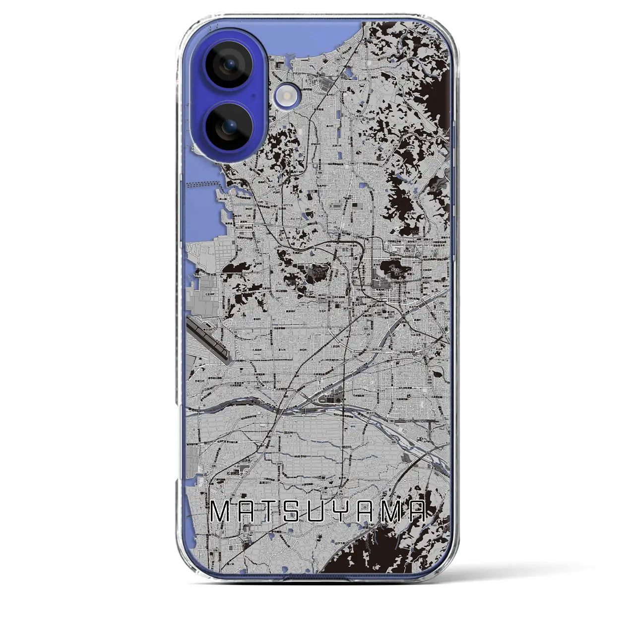 【松山（愛媛県）】地図柄iPhoneケース（クリアタイプ）