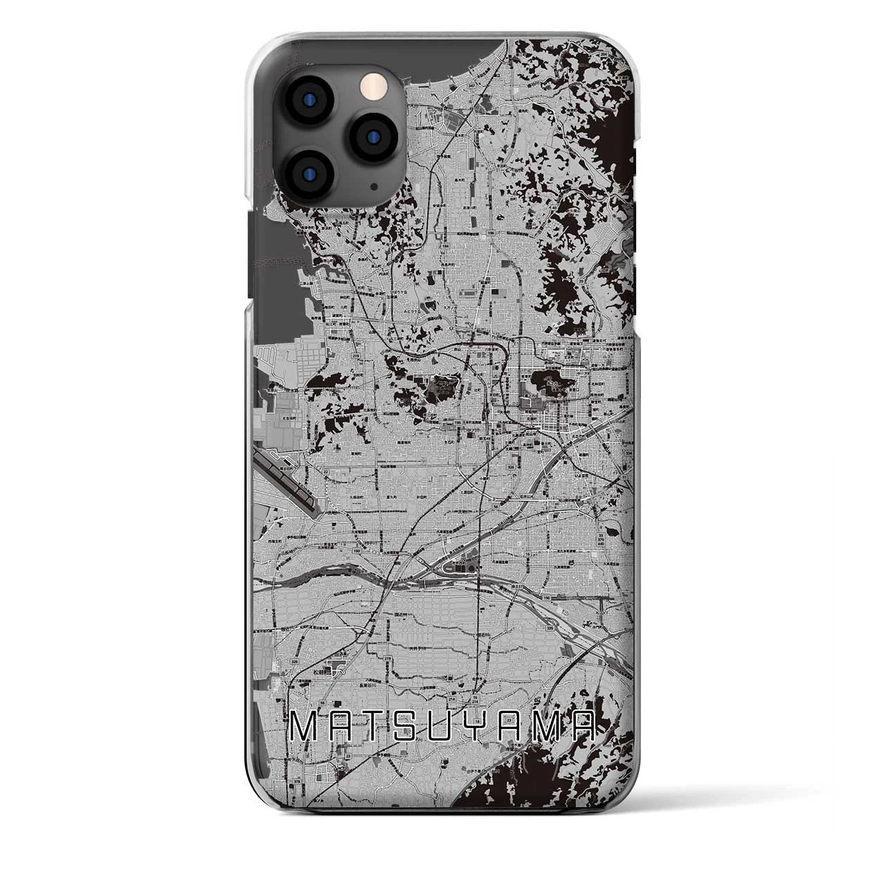 【松山（愛媛県）】地図柄iPhoneケース（クリアタイプ）