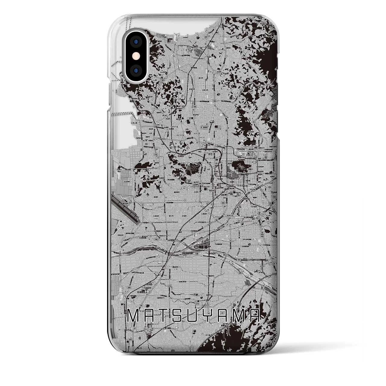 【松山（愛媛県）】地図柄iPhoneケース（クリアタイプ）
