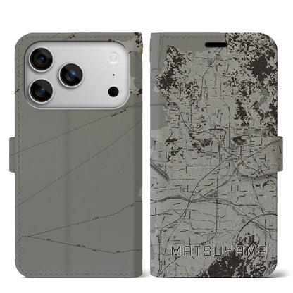 【松山（愛媛県）】地図柄iPhoneケース（手帳タイプ）