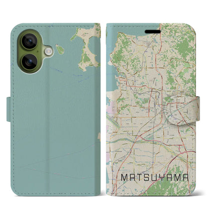 【松山（愛媛県）】地図柄iPhoneケース（手帳タイプ）