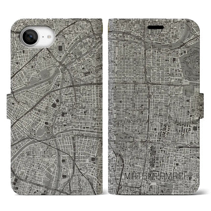 【松屋町（大阪府）】地図柄iPhoneケース（手帳タイプ）