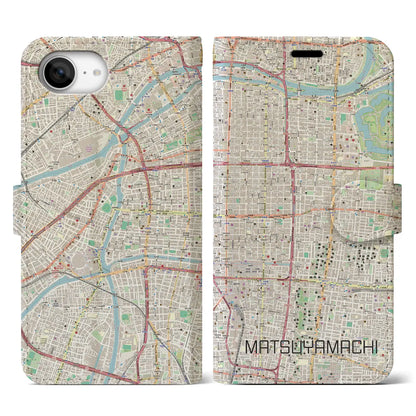 【松屋町（大阪府）】地図柄iPhoneケース（手帳タイプ）