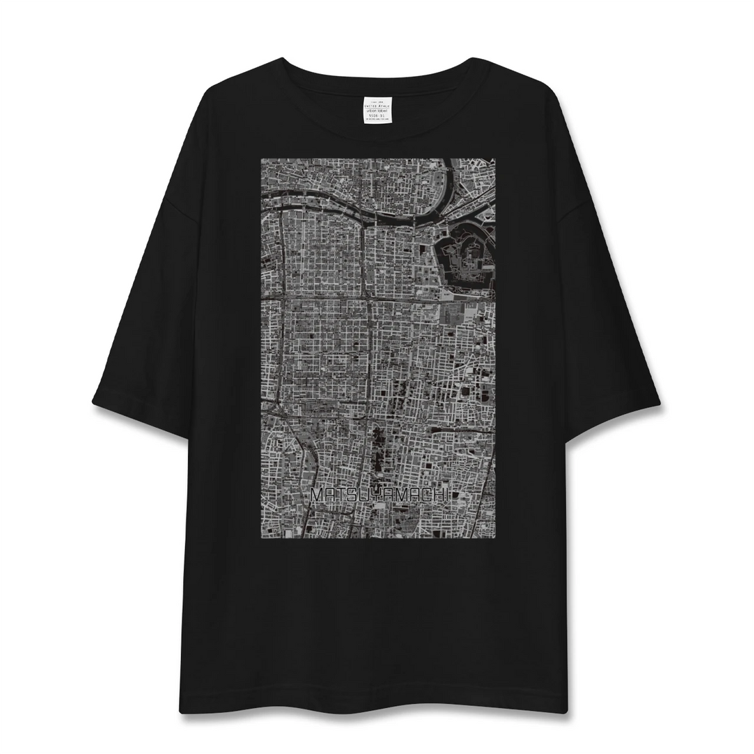 【松屋町（大阪府）】地図柄ビッグシルエットTシャツ