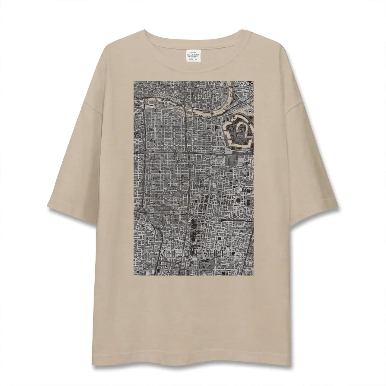 【松屋町（大阪府）】地図柄ビッグシルエットTシャツ
