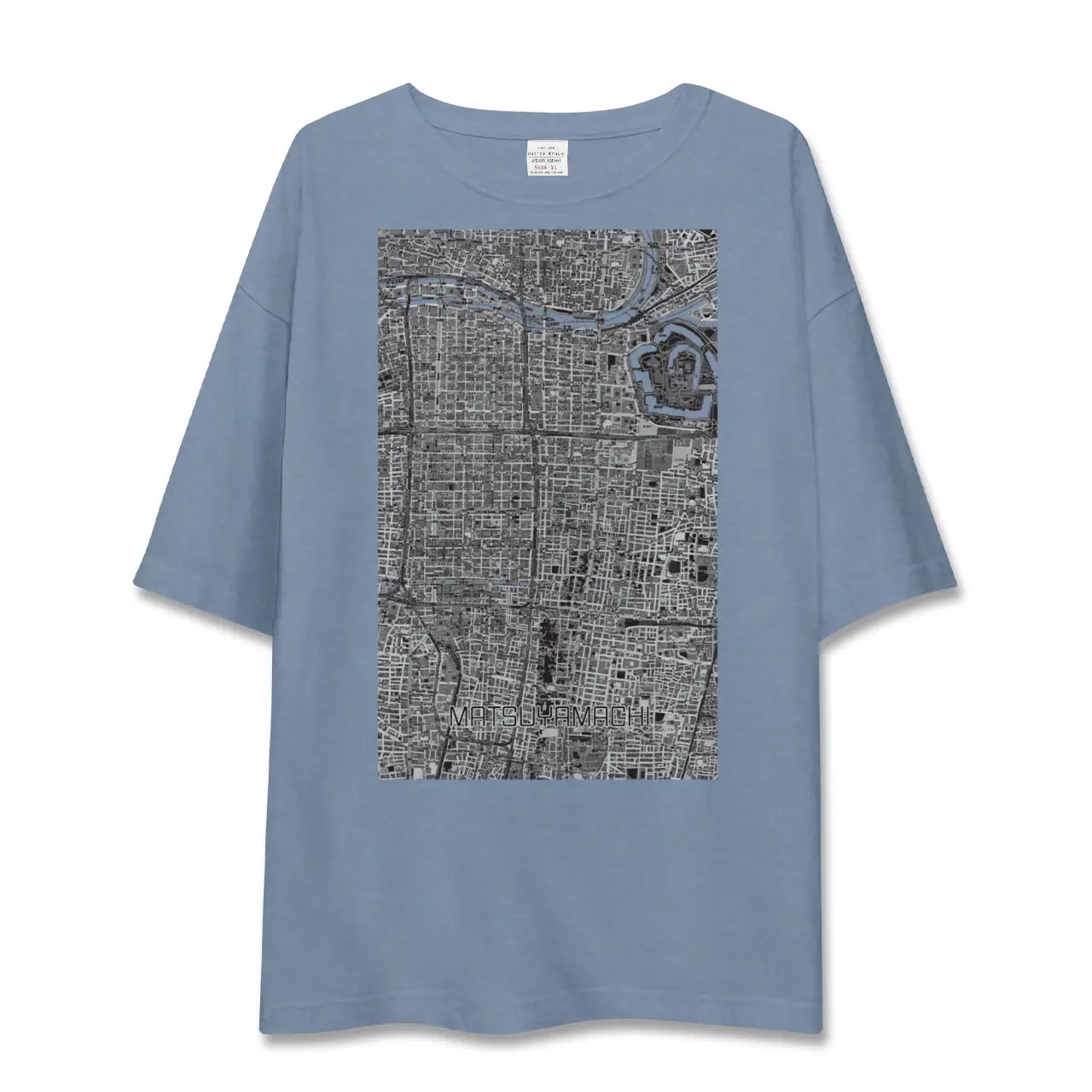 【松屋町（大阪府）】地図柄ビッグシルエットTシャツ