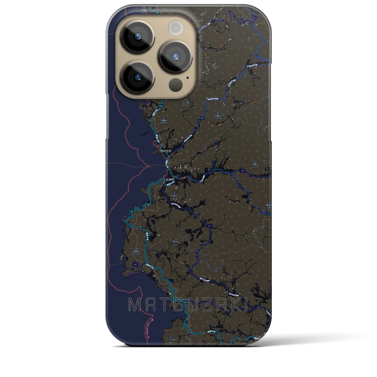 【松崎（静岡県）】地図柄iPhoneケース（バックカバータイプ）
