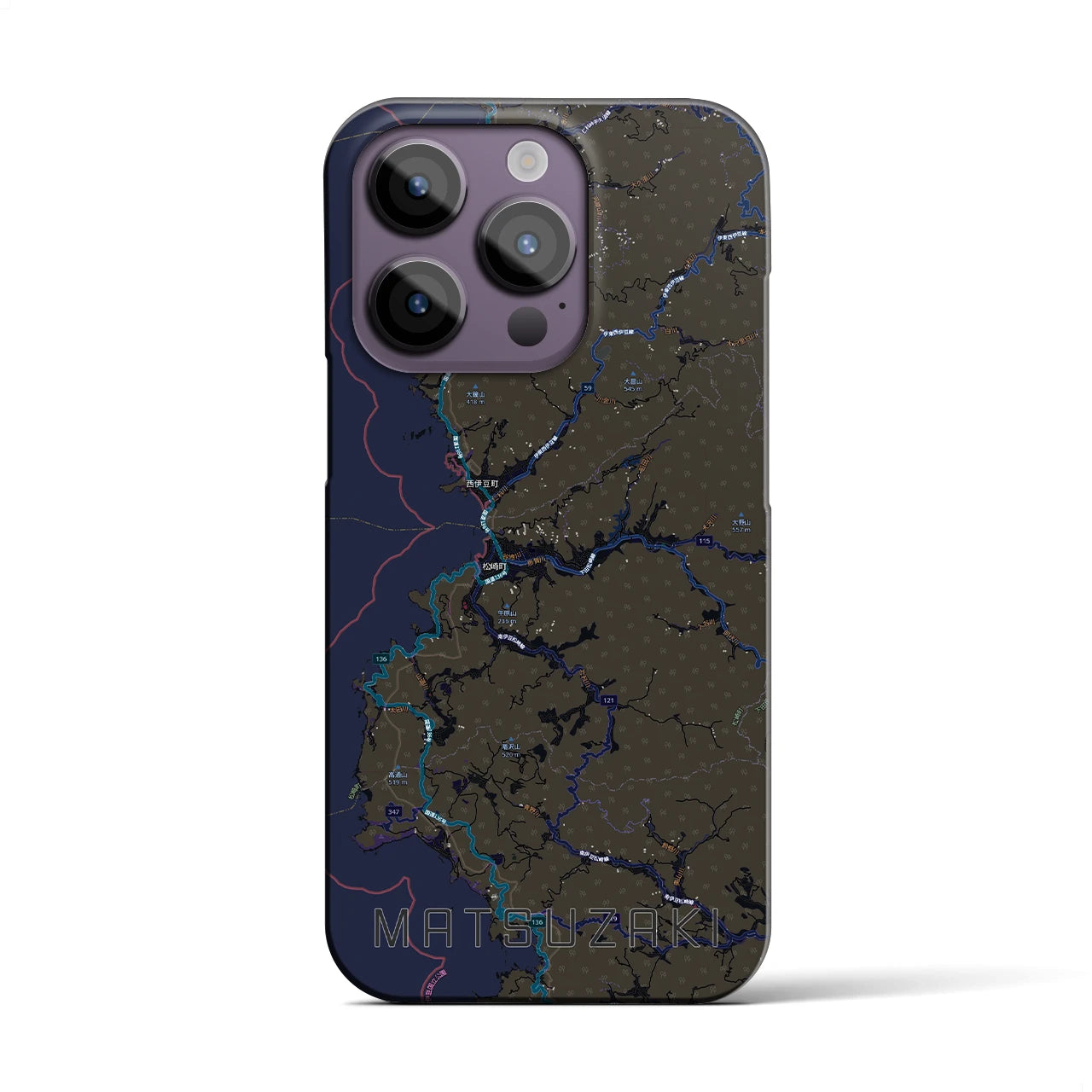 【松崎（静岡県）】地図柄iPhoneケース（バックカバータイプ）