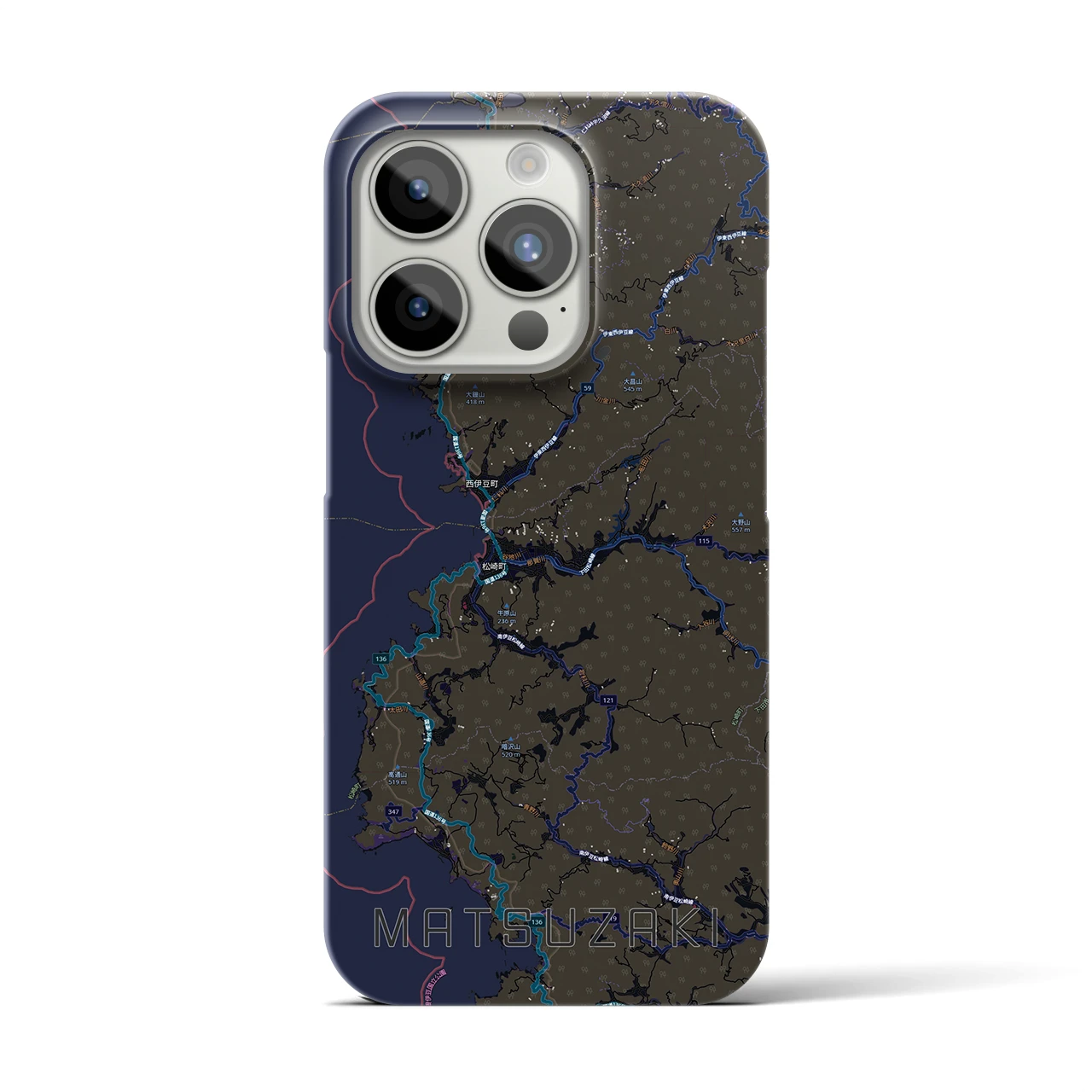 【松崎（静岡県）】地図柄iPhoneケース（バックカバータイプ）