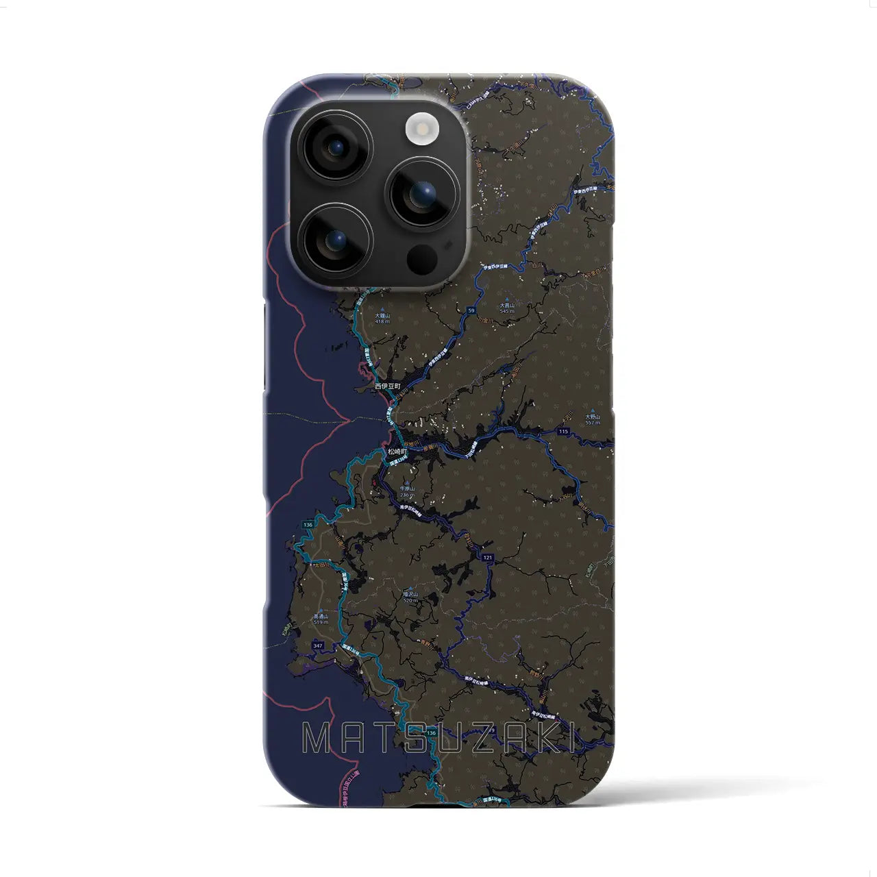 【松崎（静岡県）】地図柄iPhoneケース（バックカバータイプ）