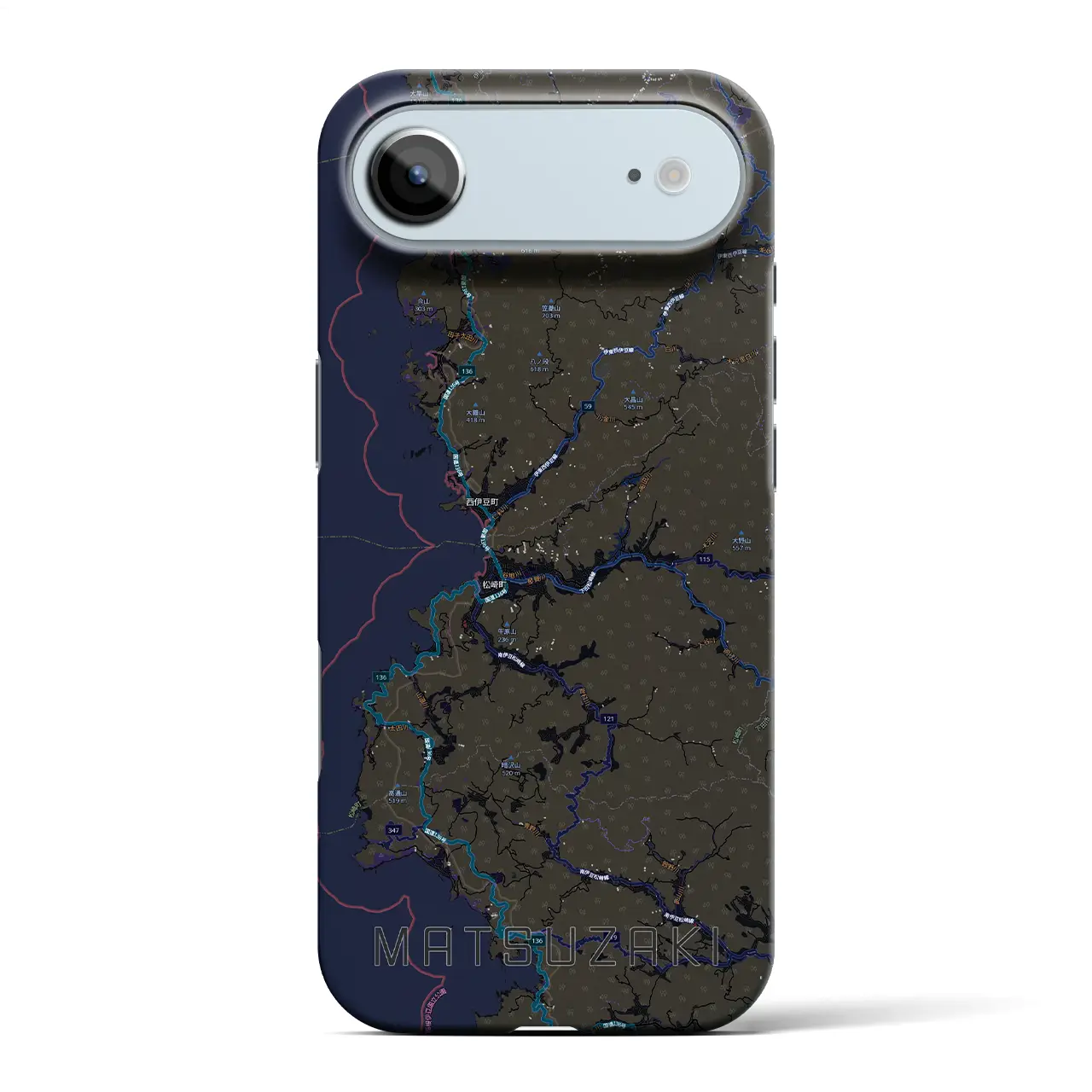 【松崎（静岡県）】地図柄iPhoneケース（バックカバータイプ）