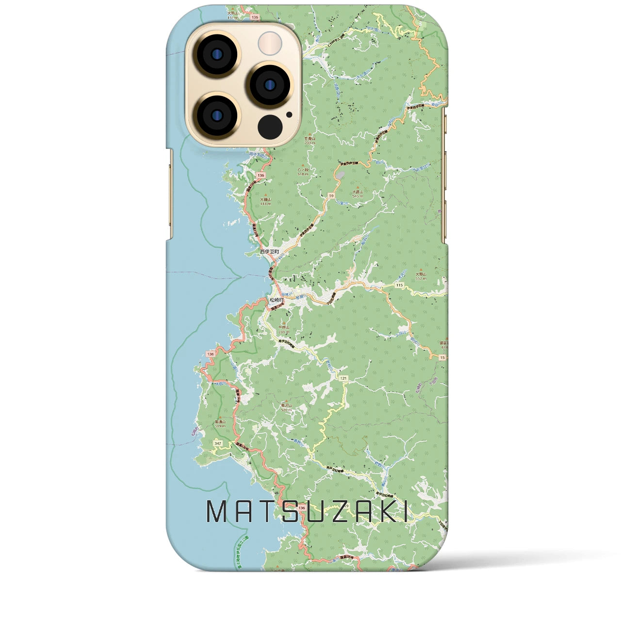 【松崎（静岡県）】地図柄iPhoneケース（バックカバータイプ）