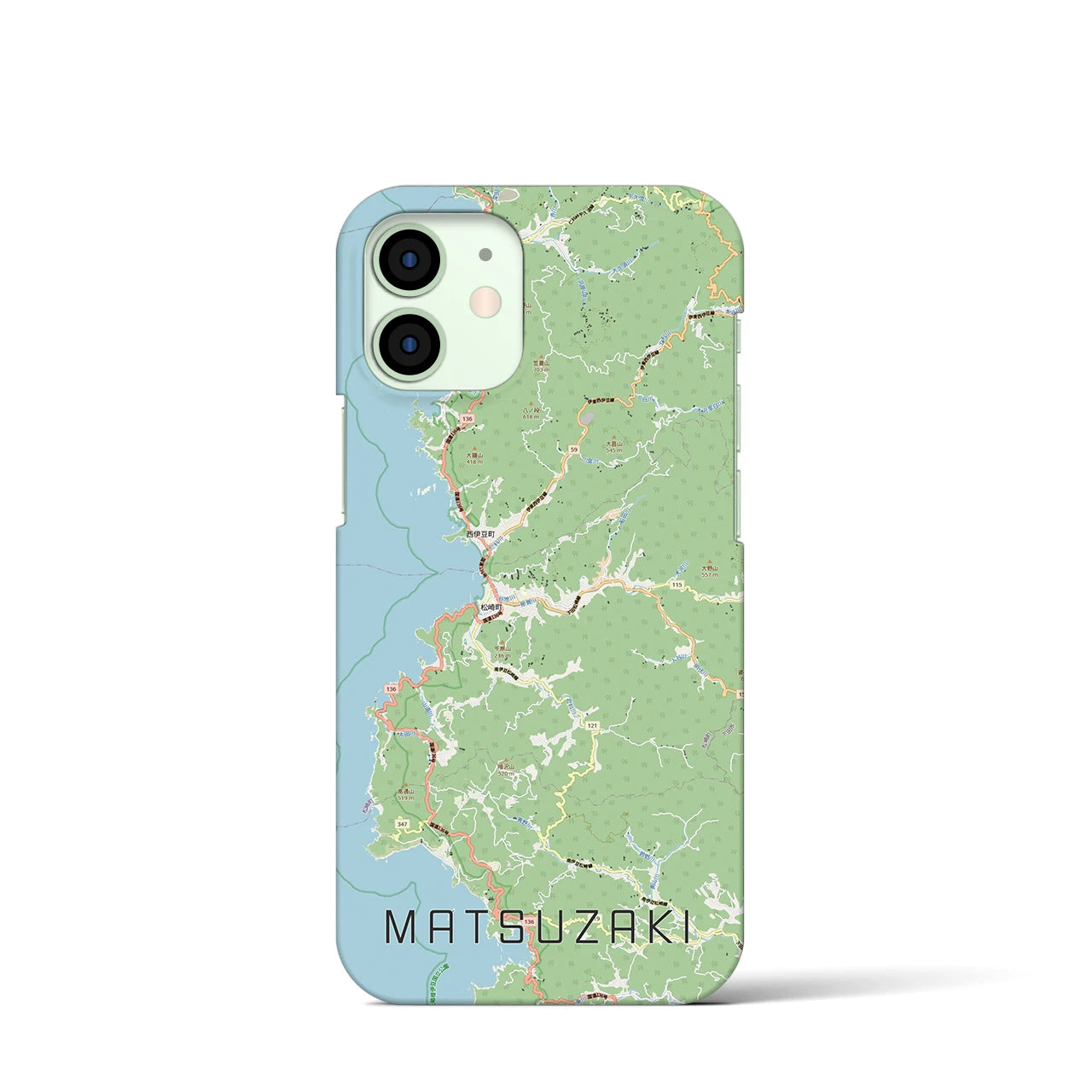 【松崎（静岡県）】地図柄iPhoneケース（バックカバータイプ）