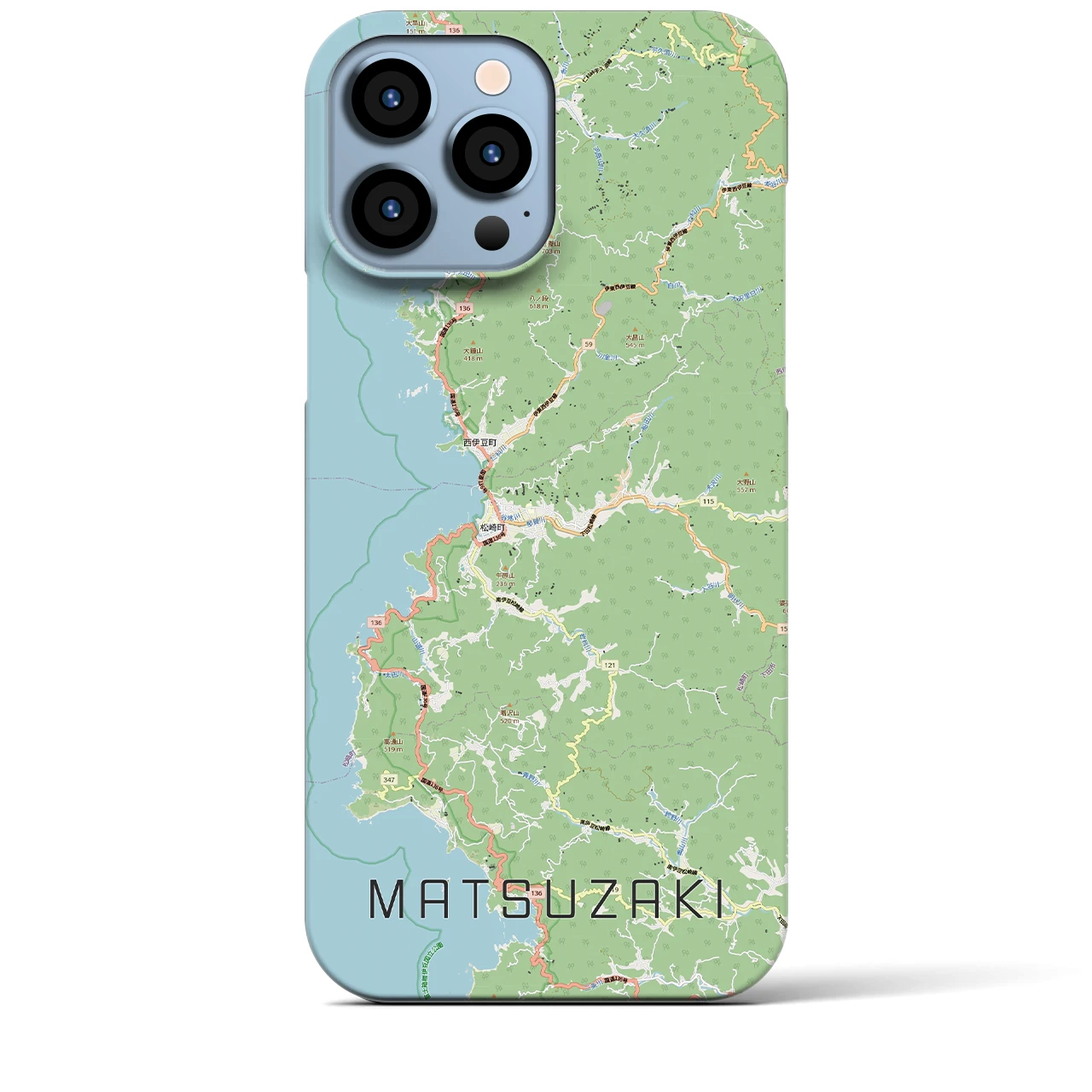 【松崎（静岡県）】地図柄iPhoneケース（バックカバータイプ）