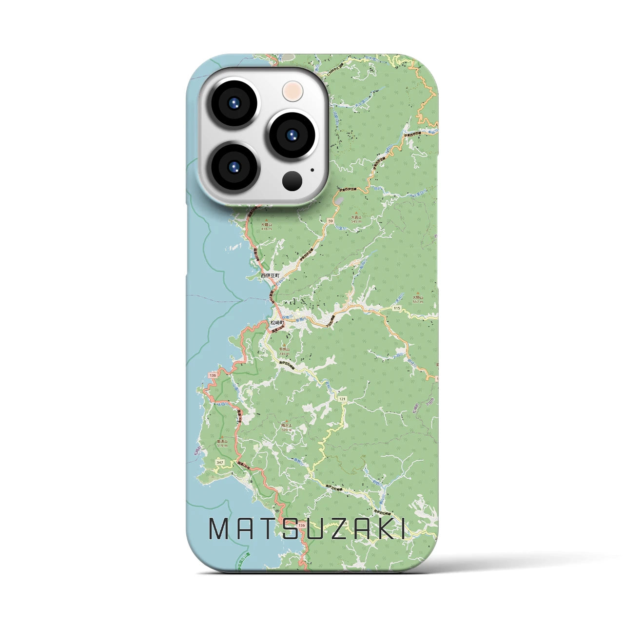 【松崎（静岡県）】地図柄iPhoneケース（バックカバータイプ）