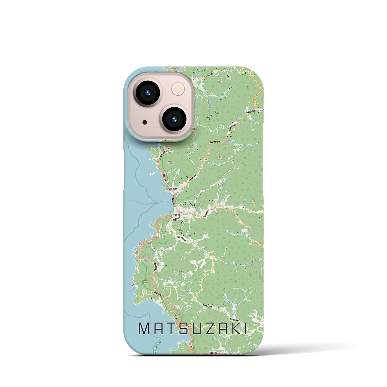 【松崎（静岡県）】地図柄iPhoneケース（バックカバータイプ）