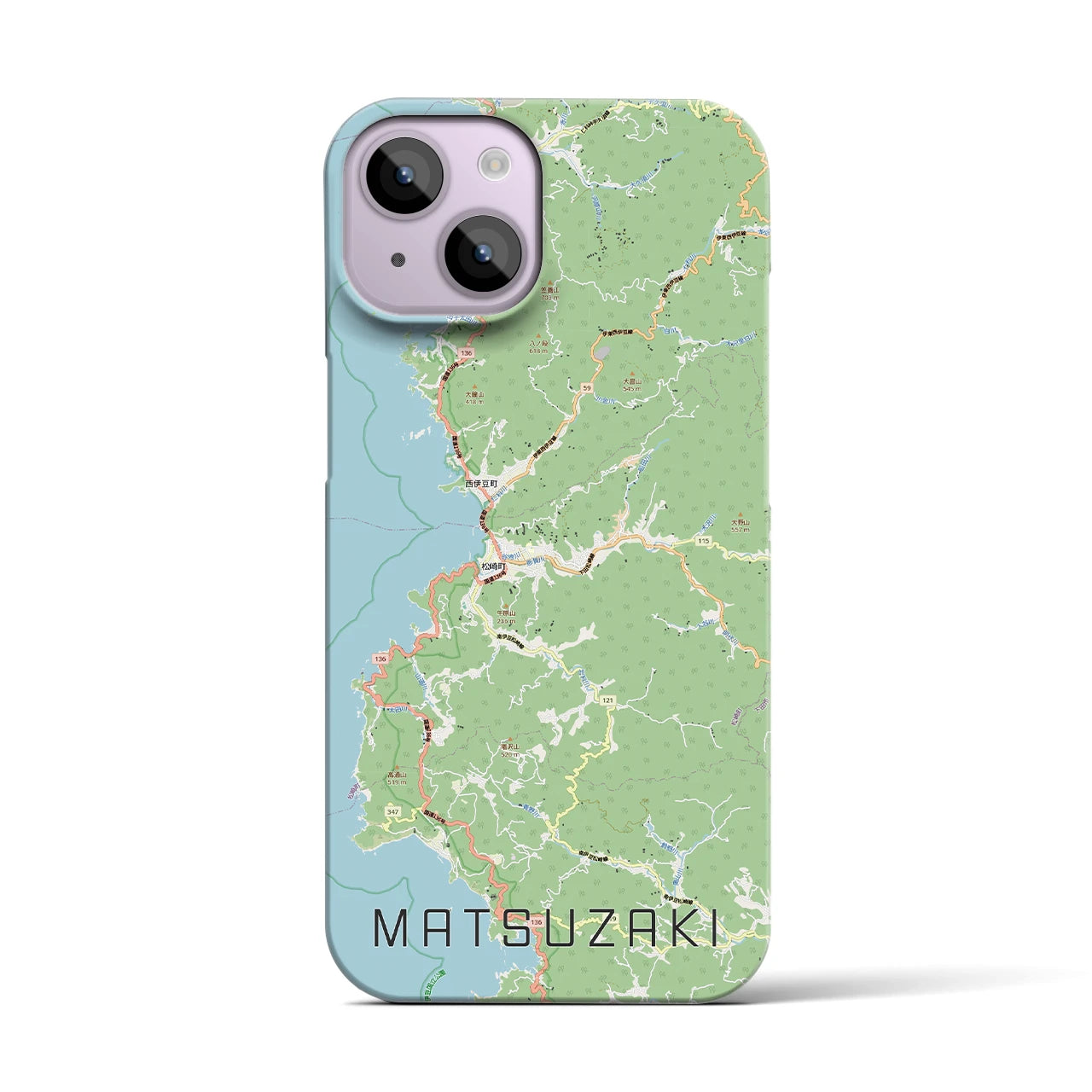 【松崎（静岡県）】地図柄iPhoneケース（バックカバータイプ）