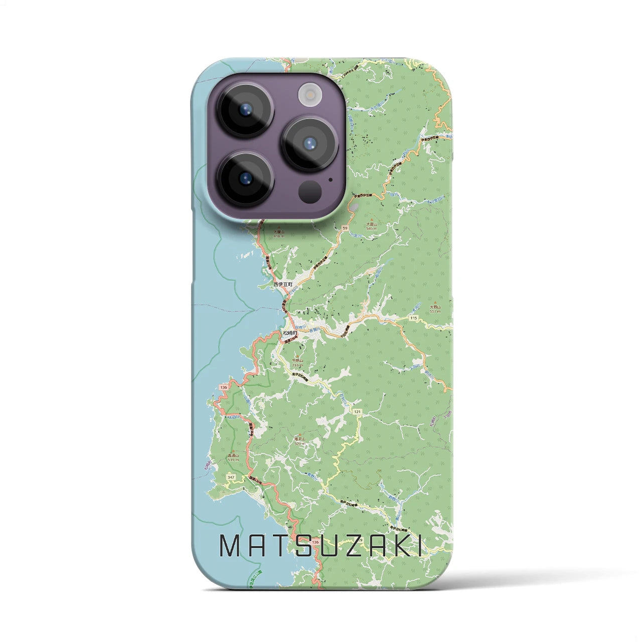 【松崎（静岡県）】地図柄iPhoneケース（バックカバータイプ）