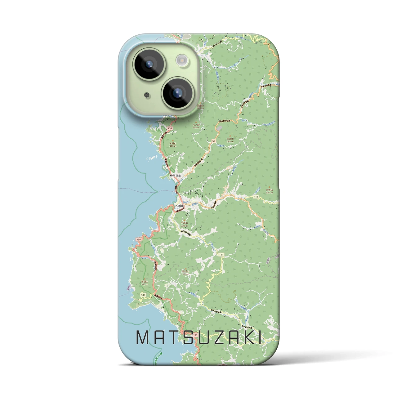 【松崎（静岡県）】地図柄iPhoneケース（バックカバータイプ）