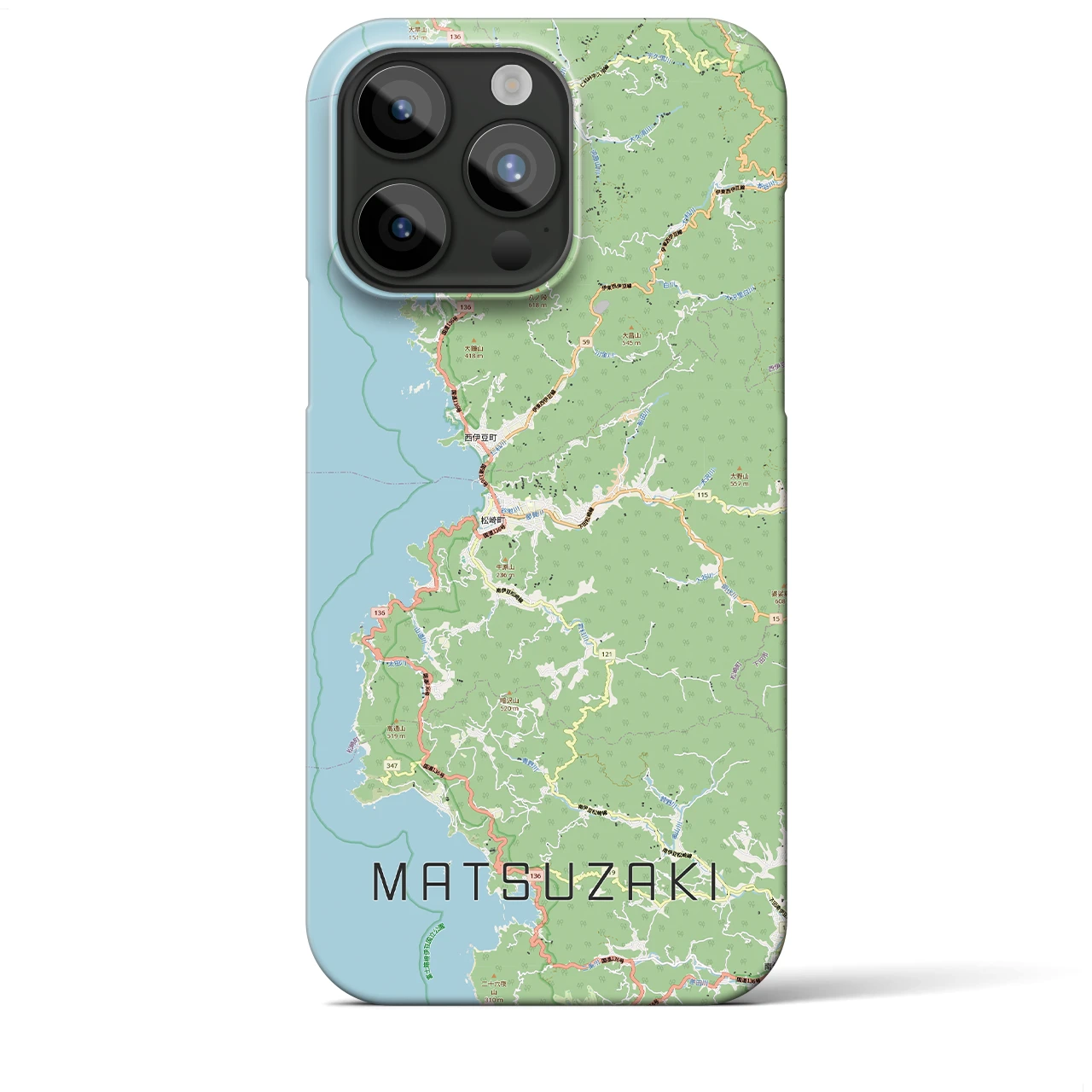 【松崎（静岡県）】地図柄iPhoneケース（バックカバータイプ）
