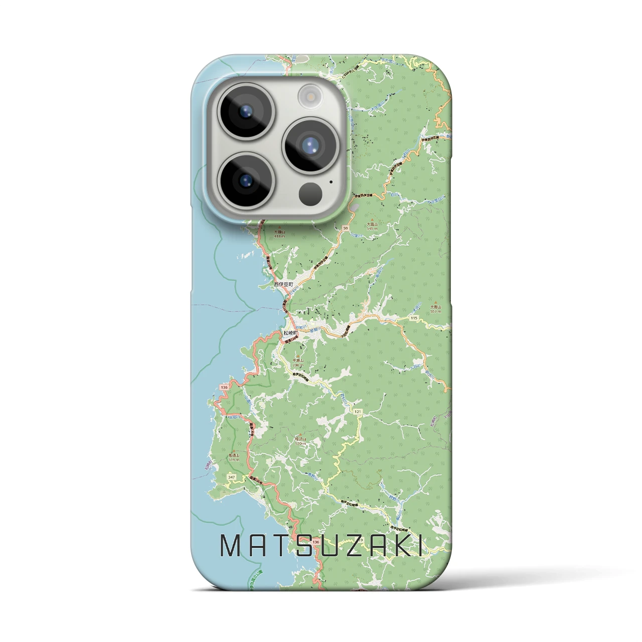 【松崎（静岡県）】地図柄iPhoneケース（バックカバータイプ）