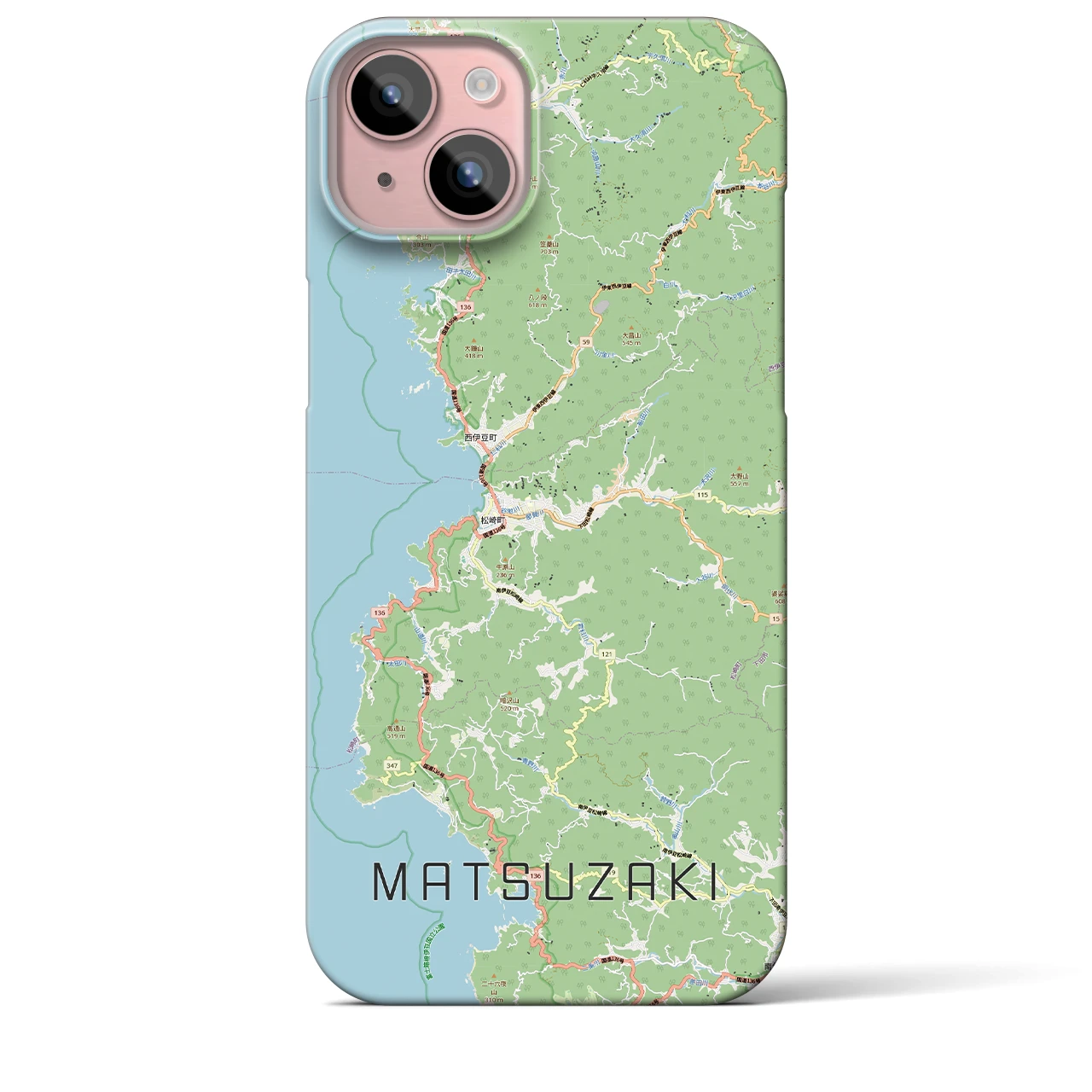 【松崎（静岡県）】地図柄iPhoneケース（バックカバータイプ）
