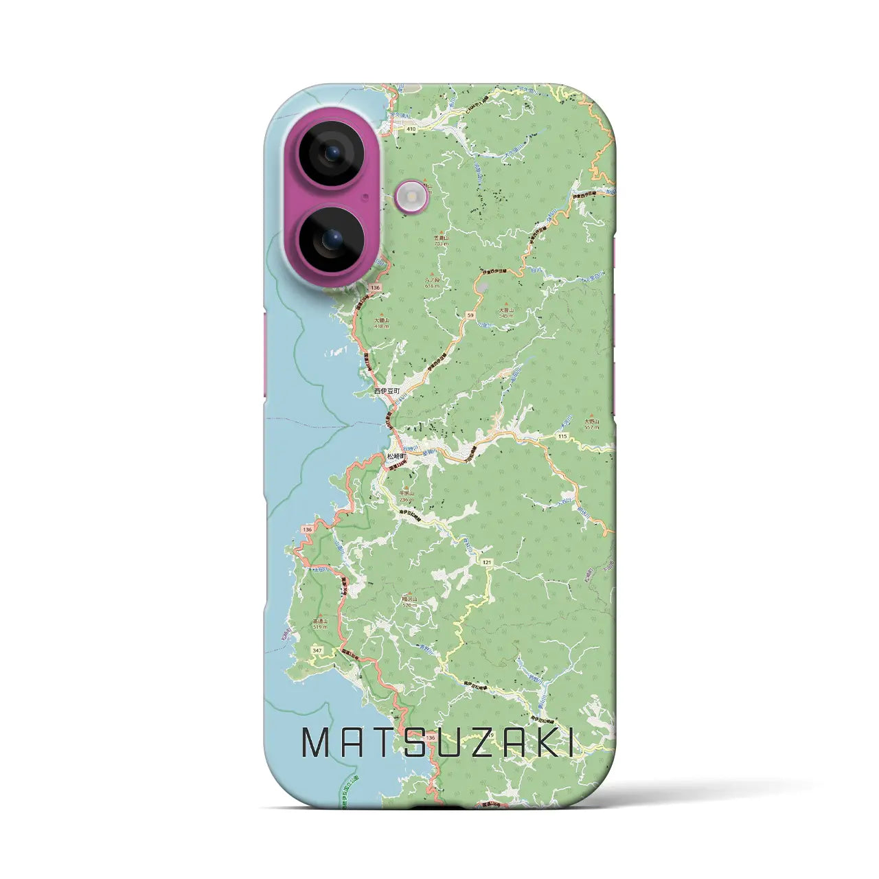 【松崎（静岡県）】地図柄iPhoneケース（バックカバータイプ）