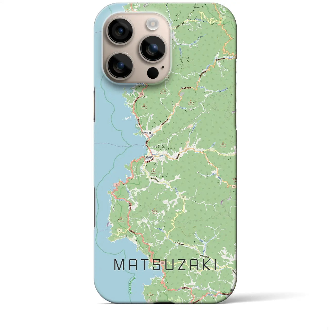 【松崎（静岡県）】地図柄iPhoneケース（バックカバータイプ）