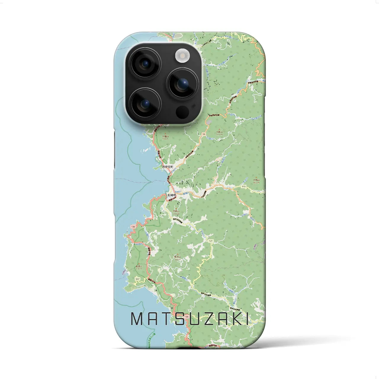 【松崎（静岡県）】地図柄iPhoneケース（バックカバータイプ）