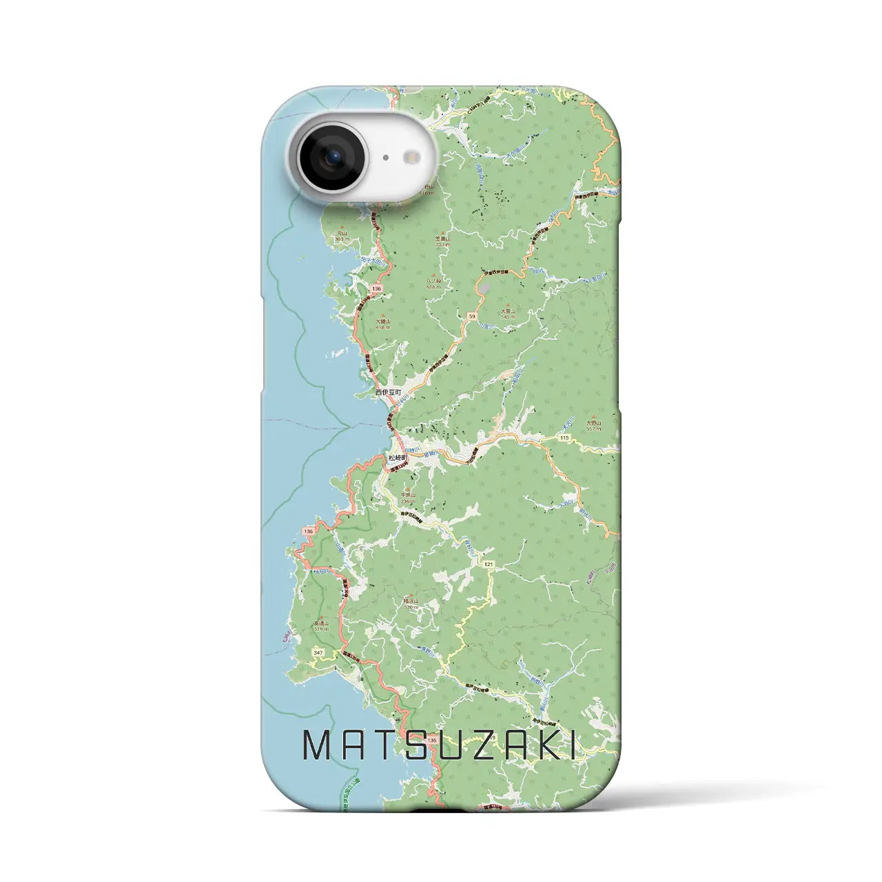 【松崎（静岡県）】地図柄iPhoneケース（バックカバータイプ）