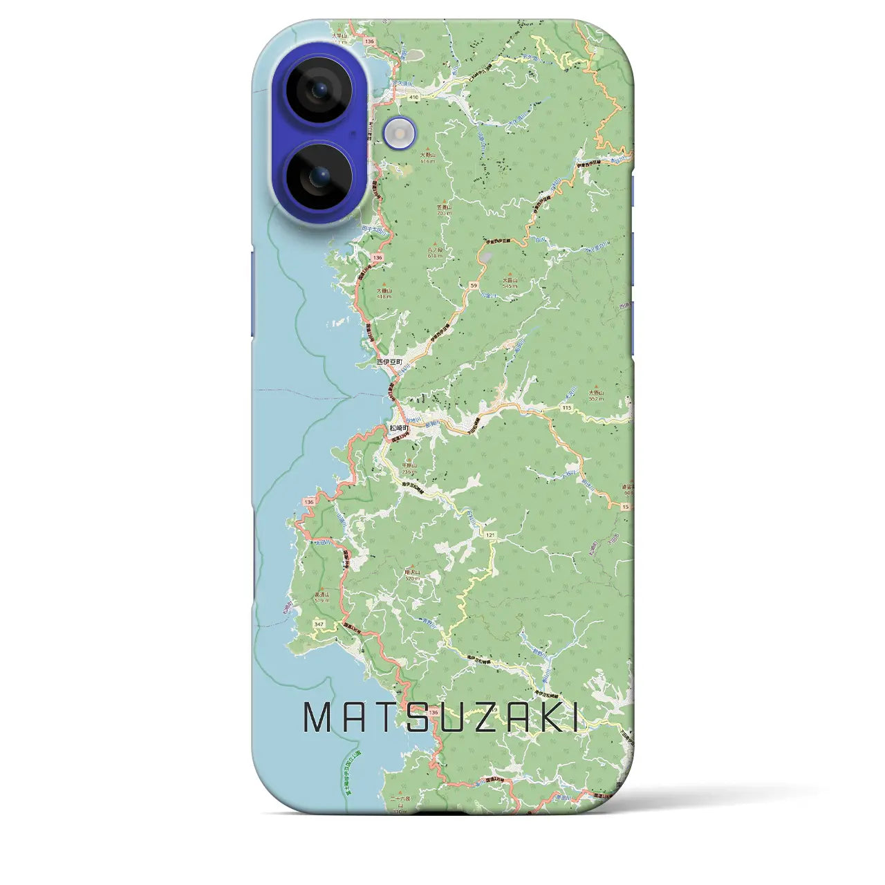 【松崎（静岡県）】地図柄iPhoneケース（バックカバータイプ）