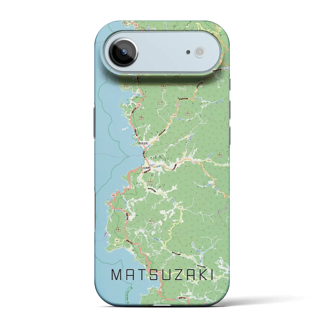 【松崎（静岡県）】地図柄iPhoneケース（バックカバータイプ）