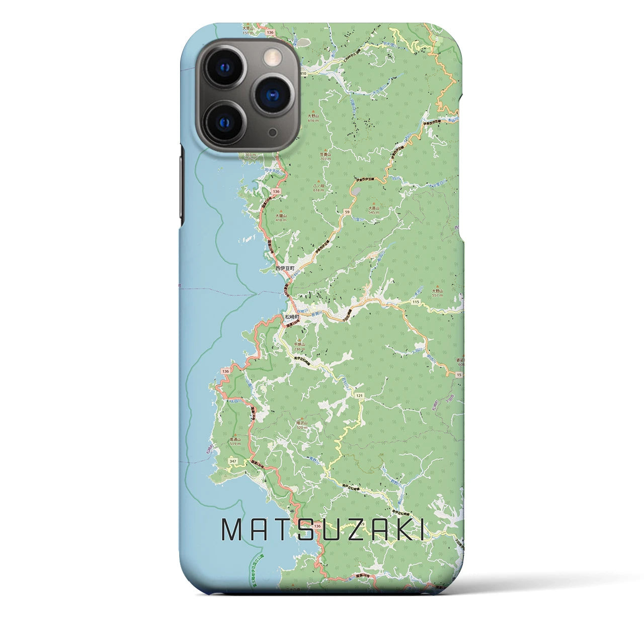 【松崎（静岡県）】地図柄iPhoneケース（バックカバータイプ）