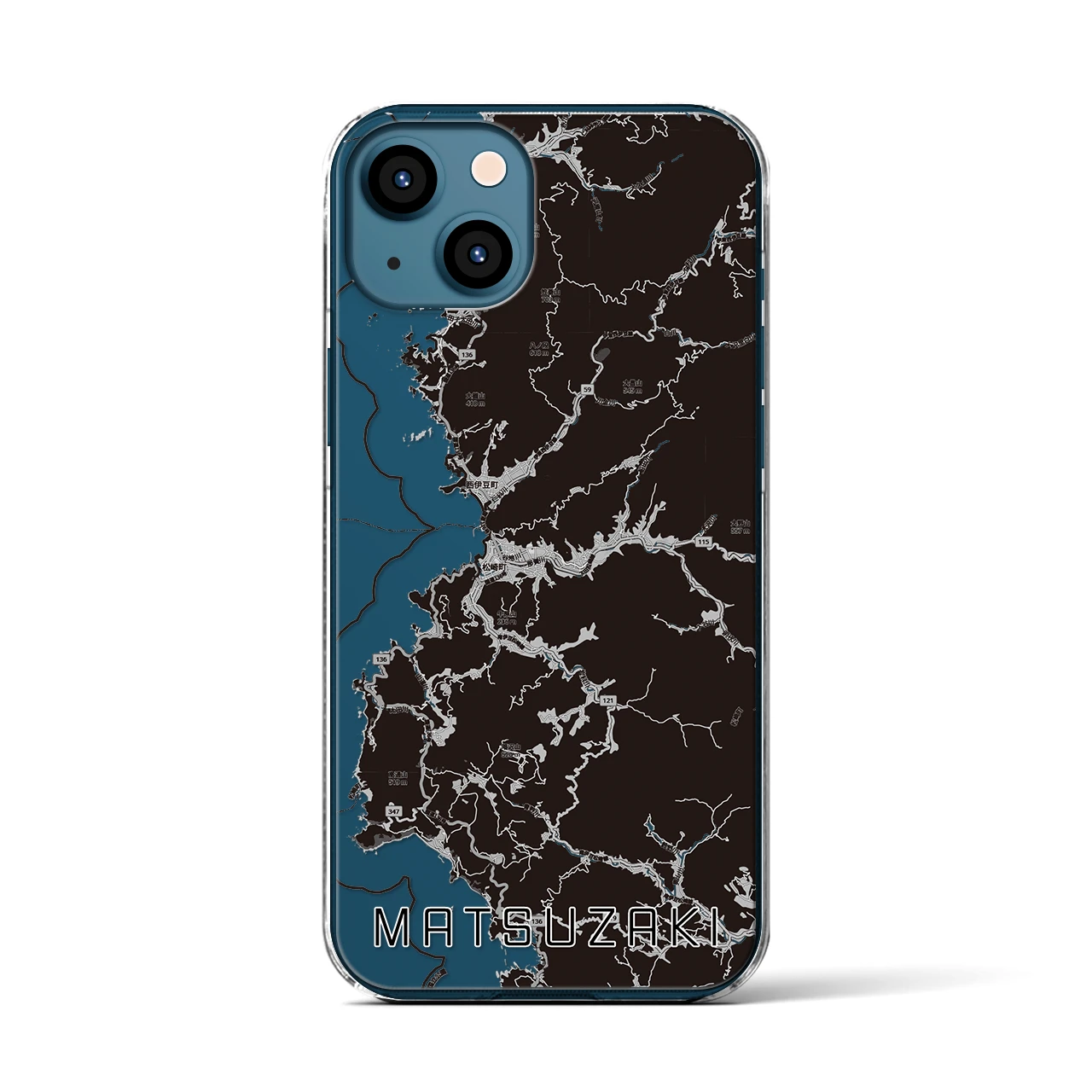 【松崎（静岡県）】地図柄iPhoneケース（クリアタイプ）